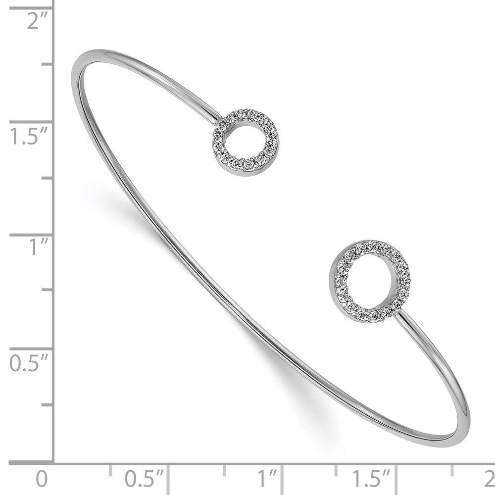 14k White Gold Diamond Flexible Bangle