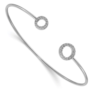 14k White Gold Diamond Flexible Bangle