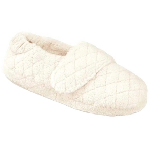 Acorn Women's Spa Slippers - Terry Adjustable Wrap, Natural, X-Large | A10631-AAH-XL