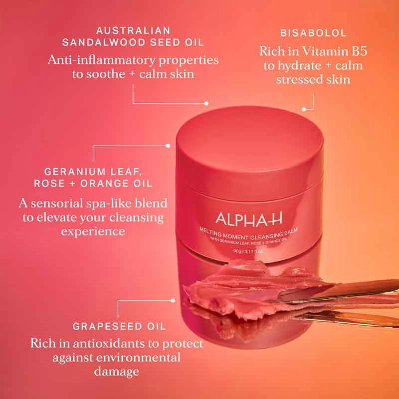Alpha-H Melting Moment Cleansing Balm Limited Edition - Geranium Leaf. Rose   Orange Oil