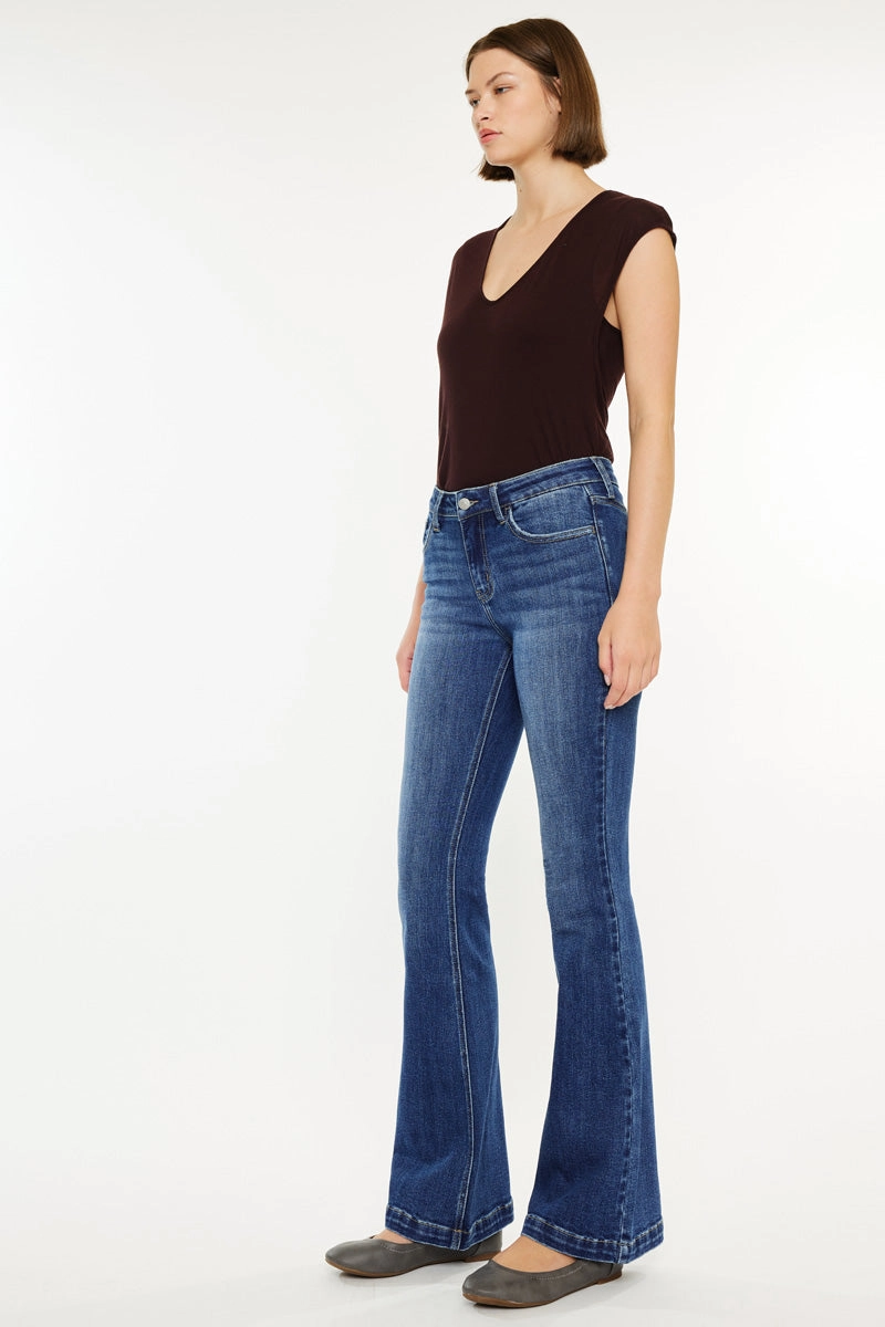 Annie Essentials Mid Rise Flare Jeans (Petite)