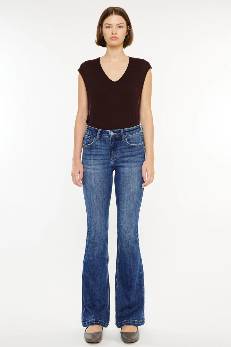 Annie Essentials Mid Rise Flare Jeans (Petite)