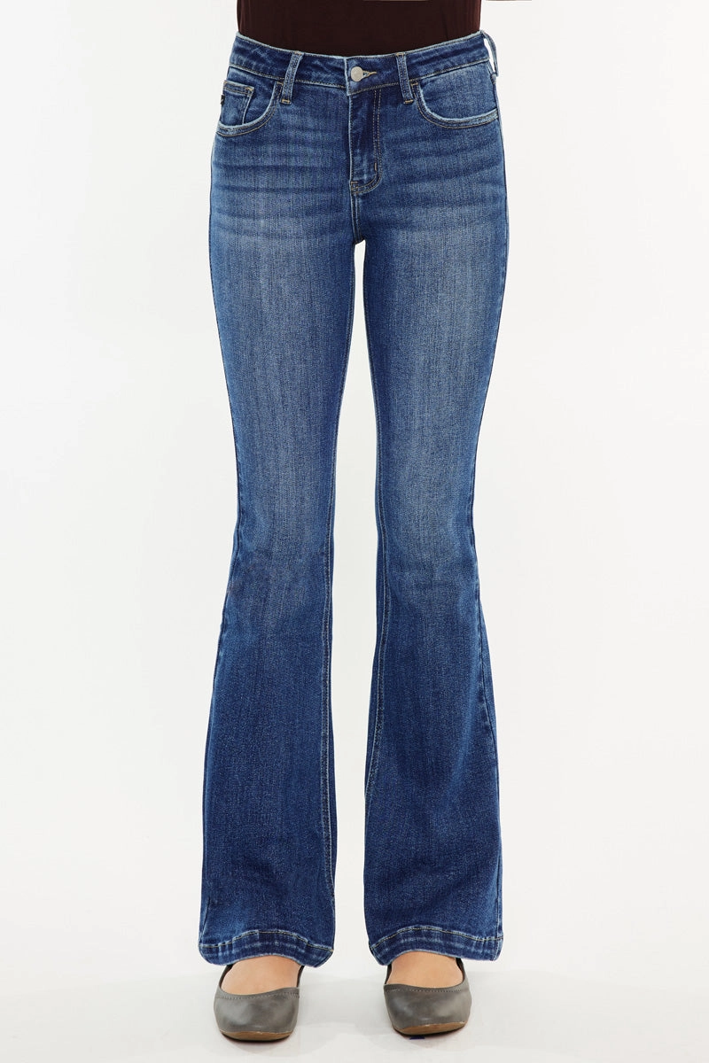 Annie Essentials Mid Rise Flare Jeans (Petite)