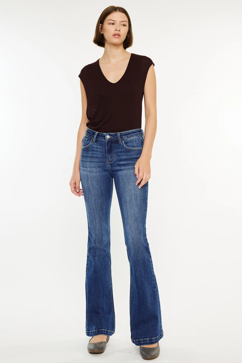 Annie Essentials Mid Rise Flare Jeans (Petite)