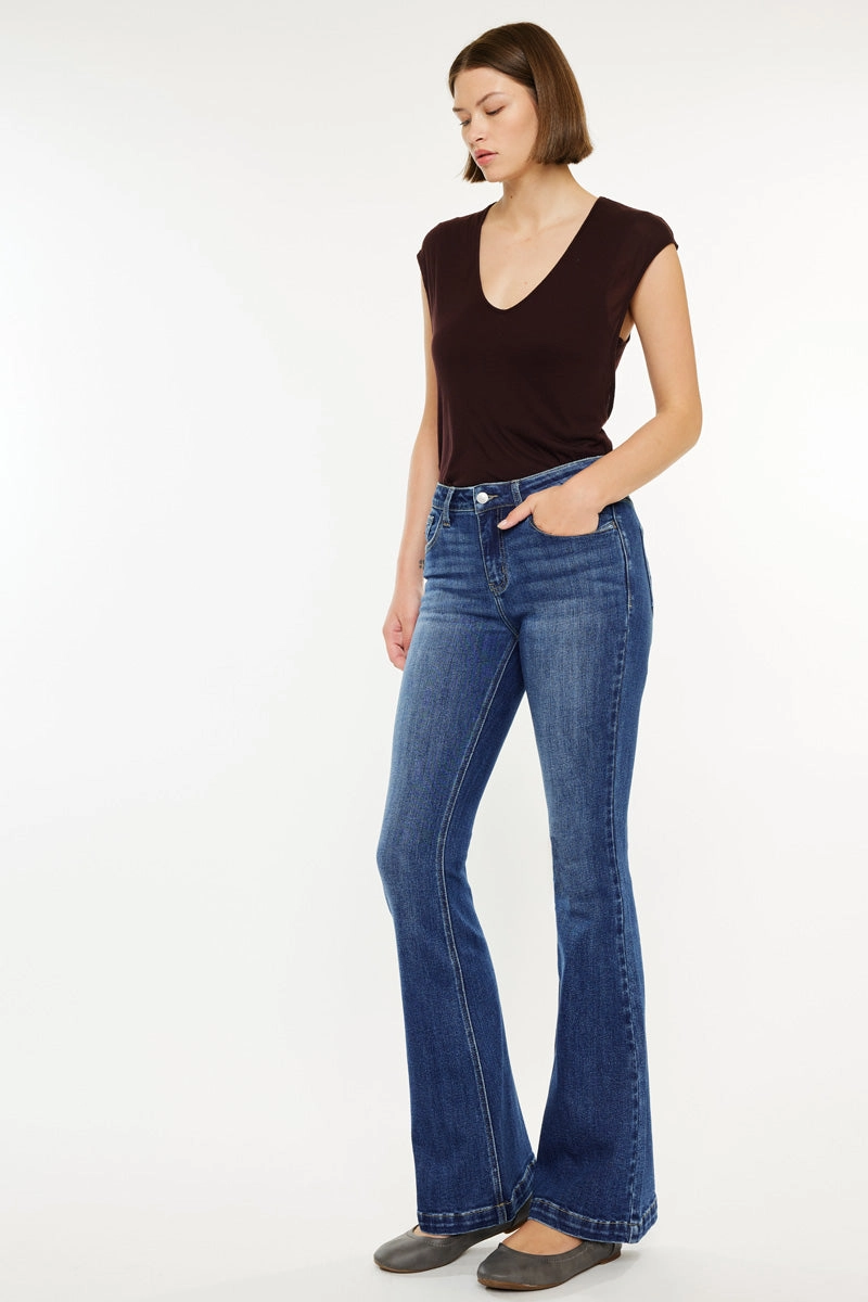 Annie Essentials Mid Rise Flare Jeans (Petite)