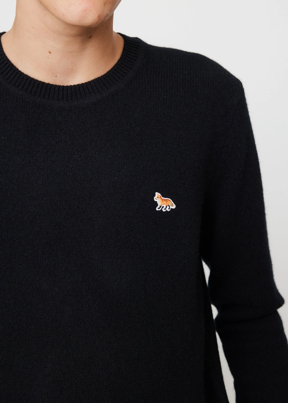 Baby Fox Patch Cosy R-Neck Sweater