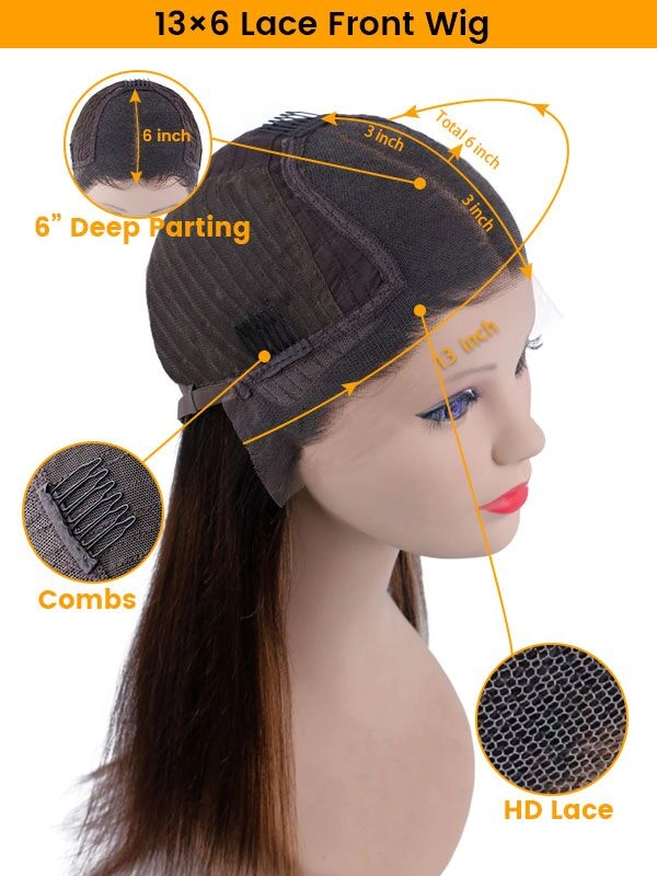 Black Friday 24hrs shipping Chinalacewig Body Wave 13X6 Transparent Lace Front Human Hair Wigs Bleached Knots BK08