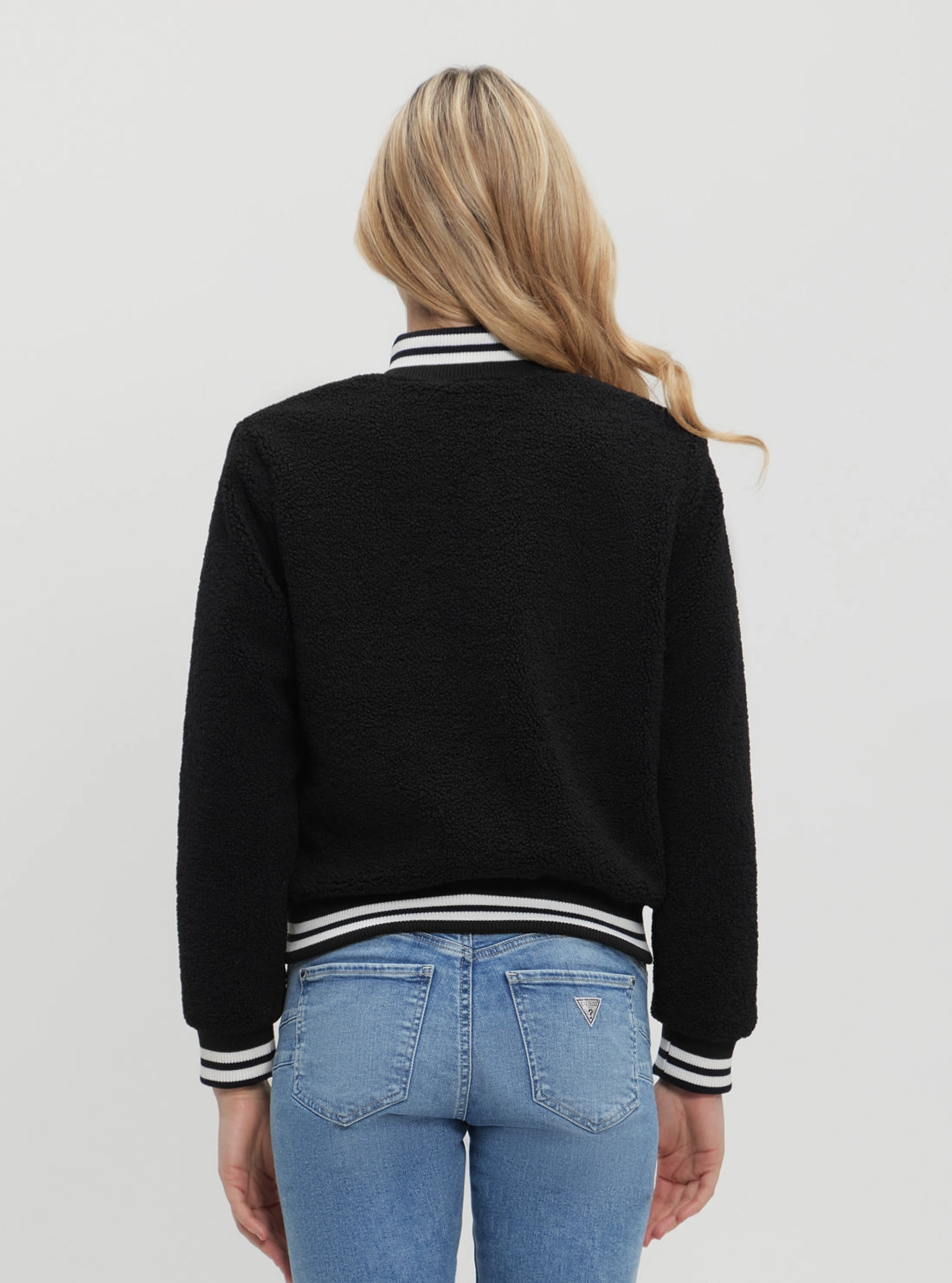 Black Sherpa Bomber Jacket