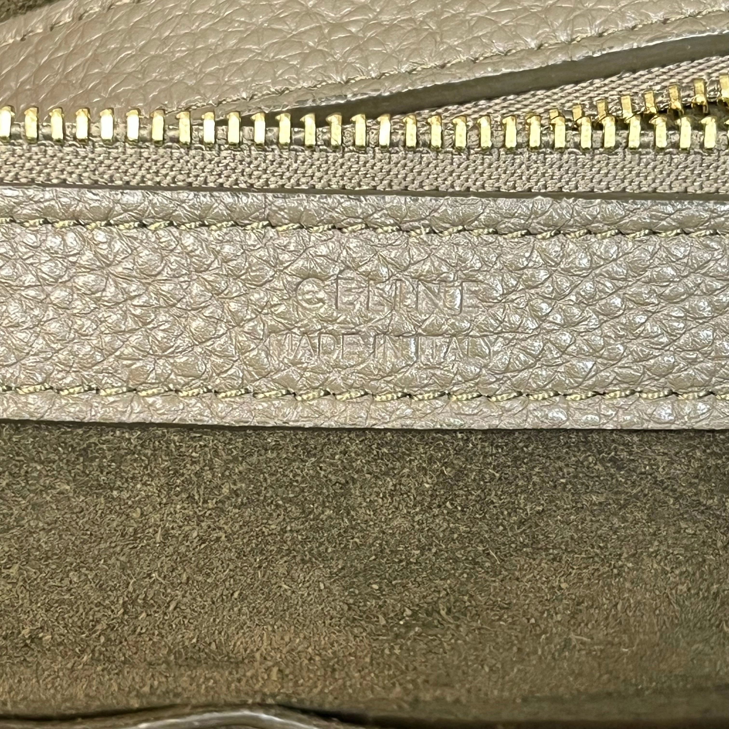 CELINE Belt Cabas Phantom Gray Drummed Calfskin Tote Bag