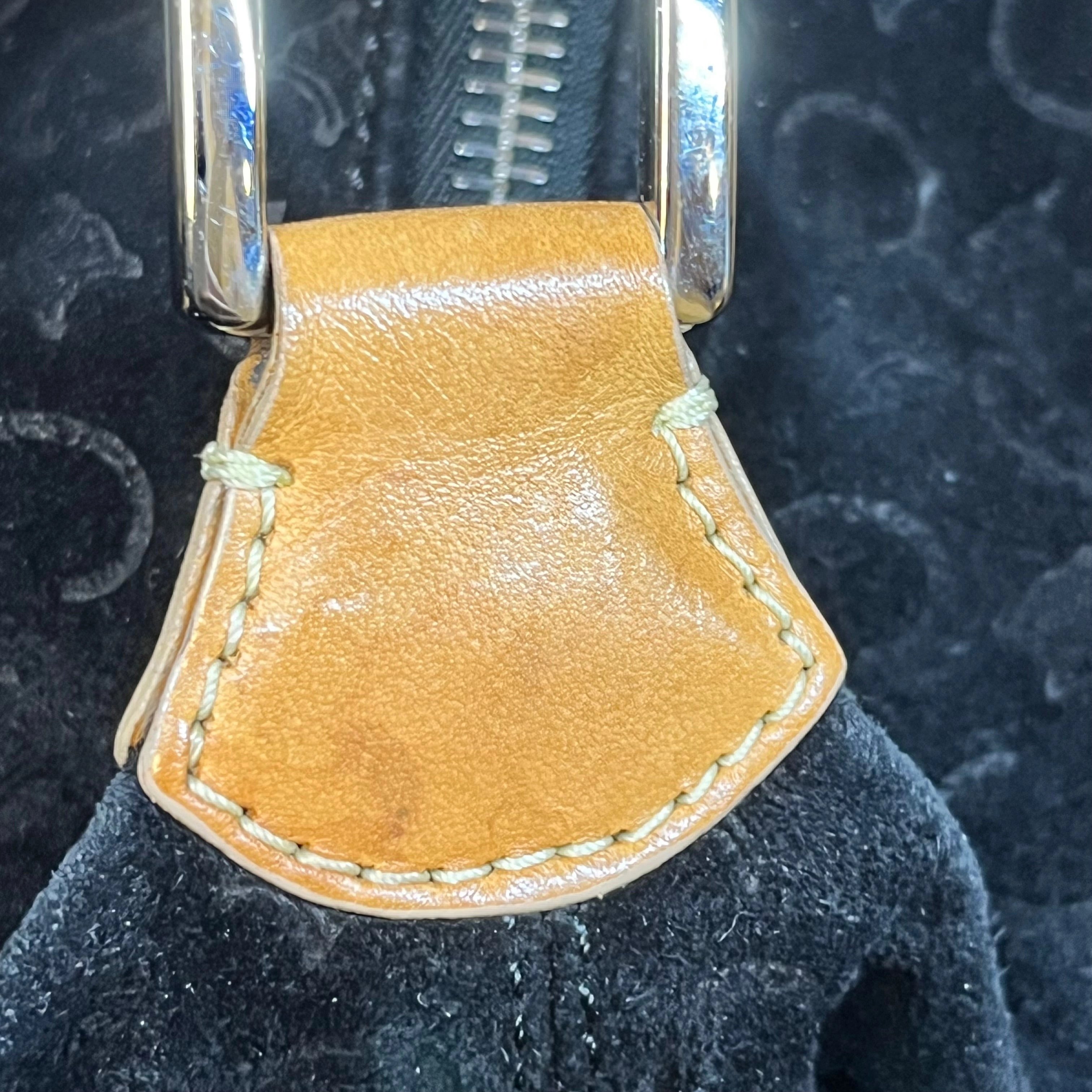 CELINE Macadam Embossed Suede Shoulder Bag