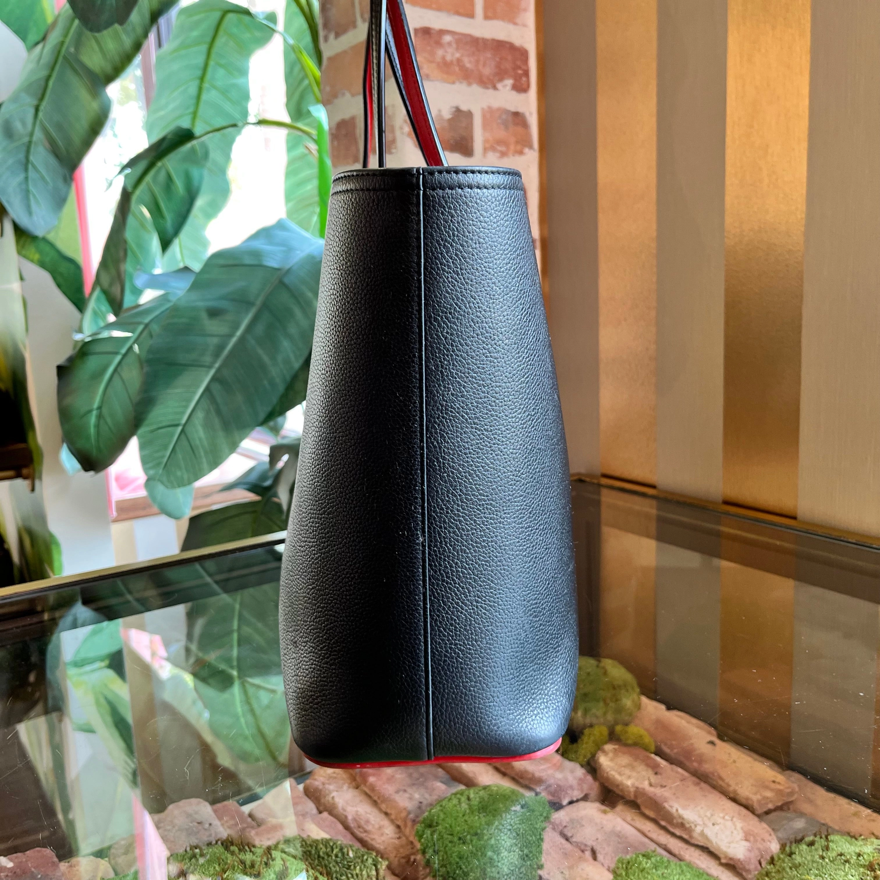 CHRISTIAN LOUBOUTIN Cabata Black Grained Leather Tote Bag