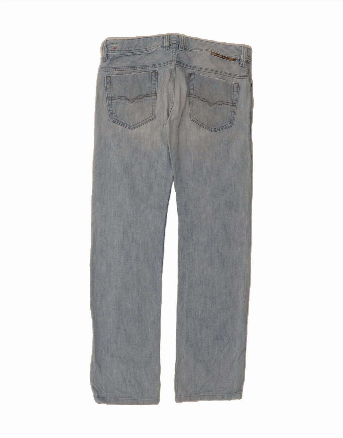DIESEL Mens Safado Distressed Straight Jeans W32 L34 Blue Cotton