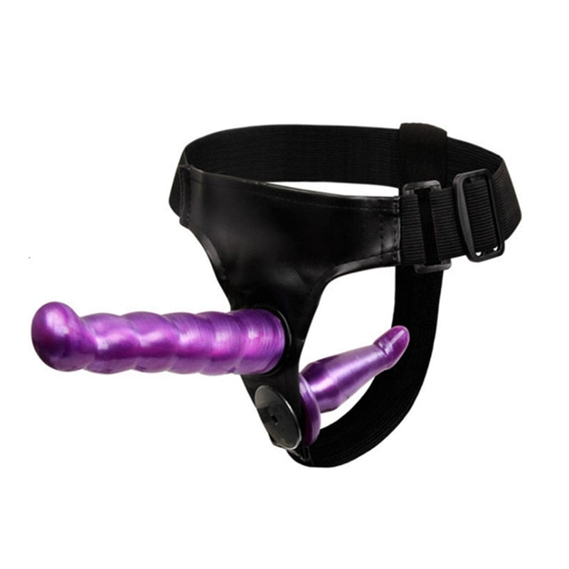 Double Penis Realistic Dildos Ultra Elastic Harness Belt Strap On Big Dildo Vibrator for Woman Lesbian