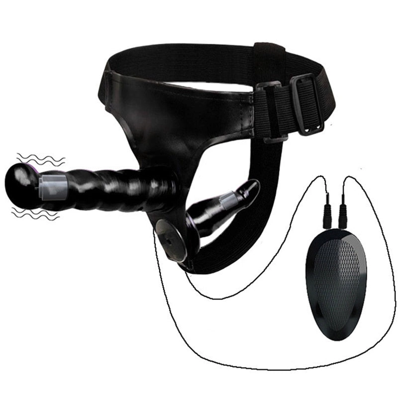 Double Penis Realistic Dildos Ultra Elastic Harness Belt Strap On Big Dildo Vibrator for Woman Lesbian