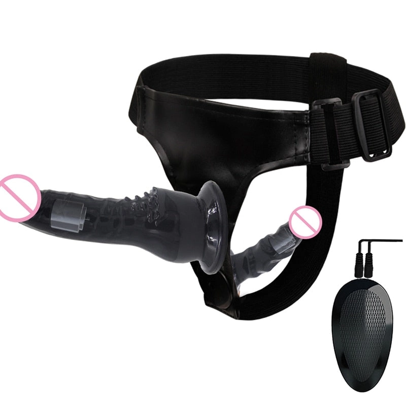 Double Penis Realistic Dildos Ultra Elastic Harness Belt Strap On Big Dildo Vibrator for Woman Lesbian