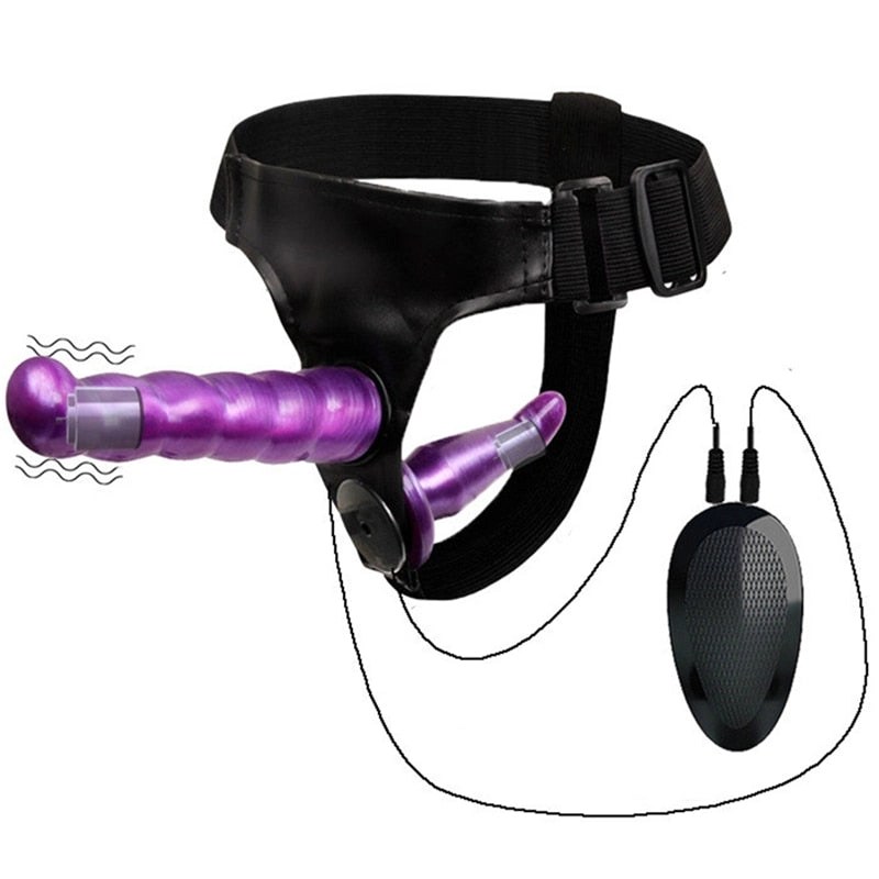 Double Penis Realistic Dildos Ultra Elastic Harness Belt Strap On Big Dildo Vibrator for Woman Lesbian