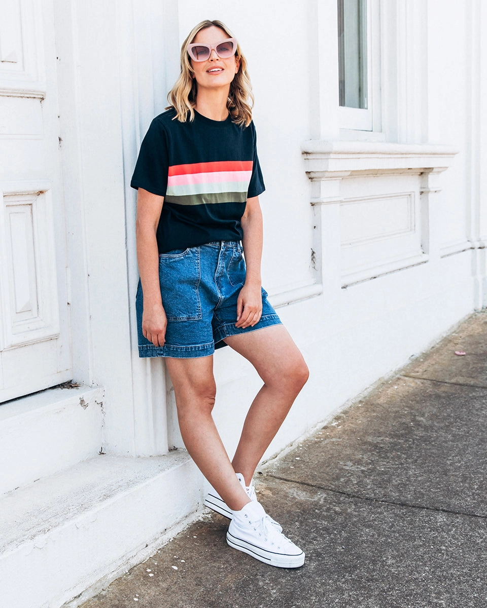 Elm Atlas Denim Short Dark Blue Wash