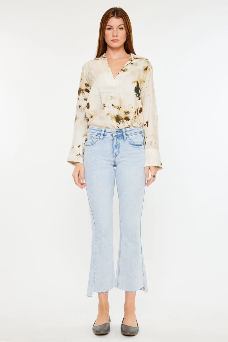 Elsie Mid Rise Cropped Flare Jeans