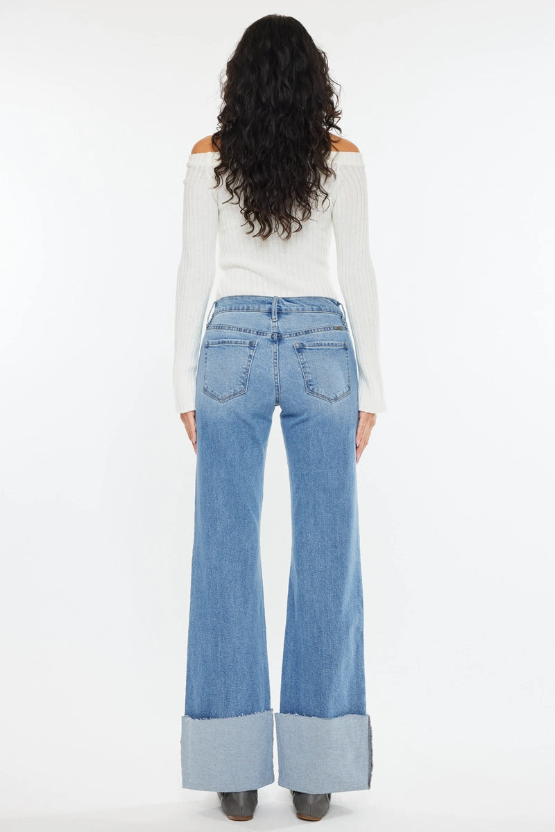 Emma Mid Rise Wide Leg Jeans
