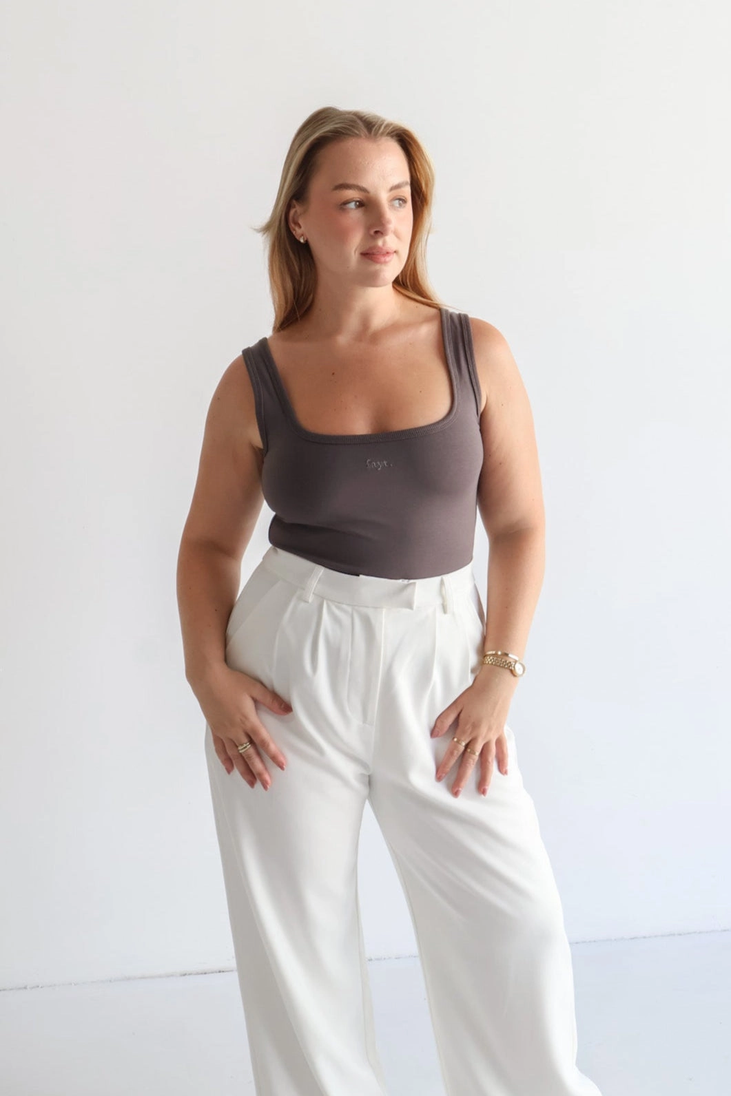 FAYT LOGO TANK CHARCOAL