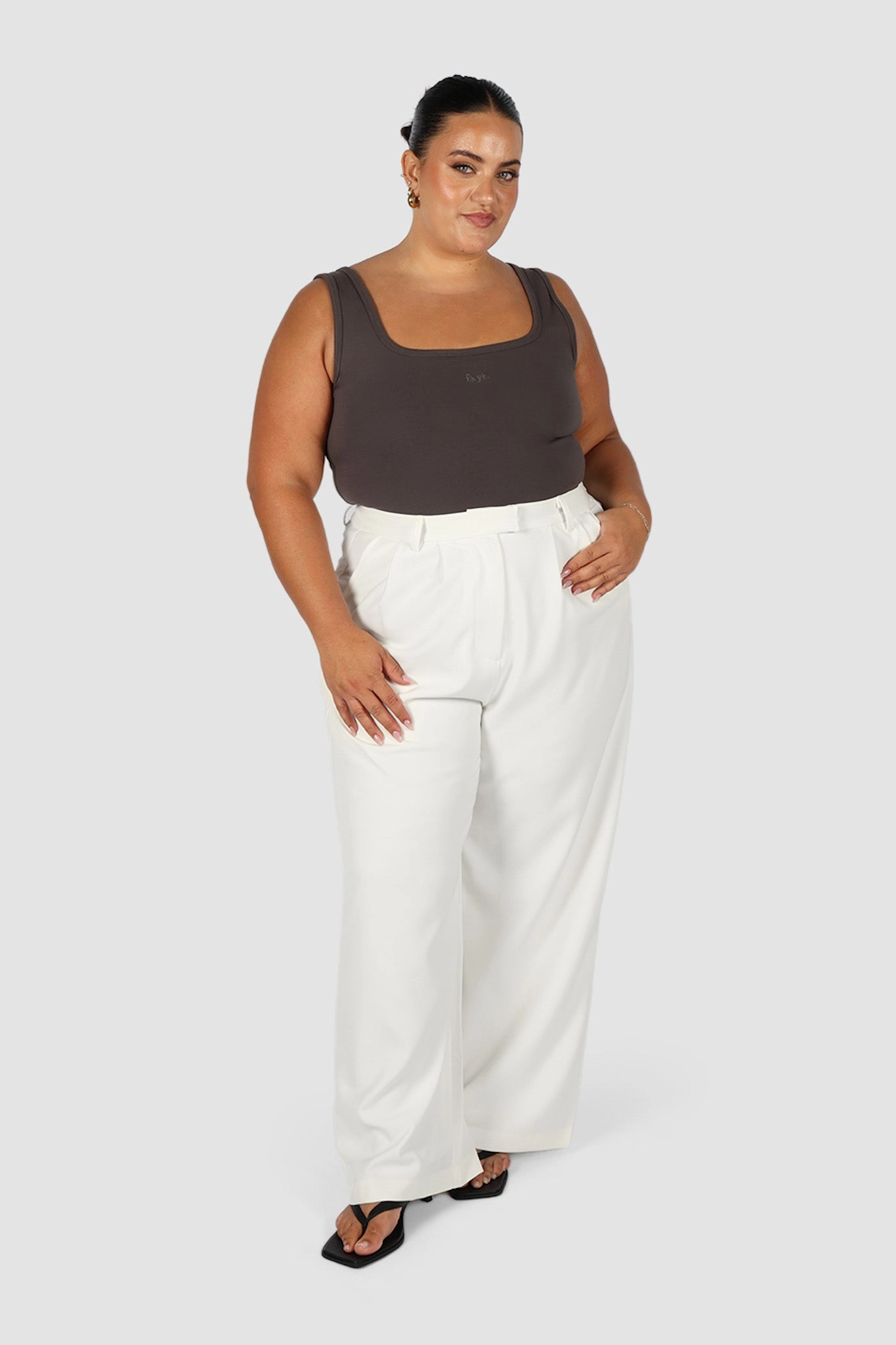 FAYT LOGO TANK CHARCOAL