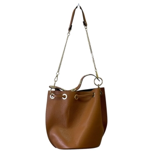 Handbag Leather By Cme In Tan, Size:Medium