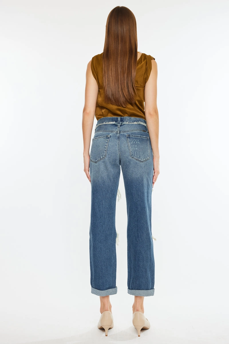 Janelle Mid Rise Boyfriend Jeans