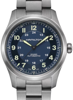 Khaki Field Titanium Auto 38 Blue - Bracelet Ref. H70205140