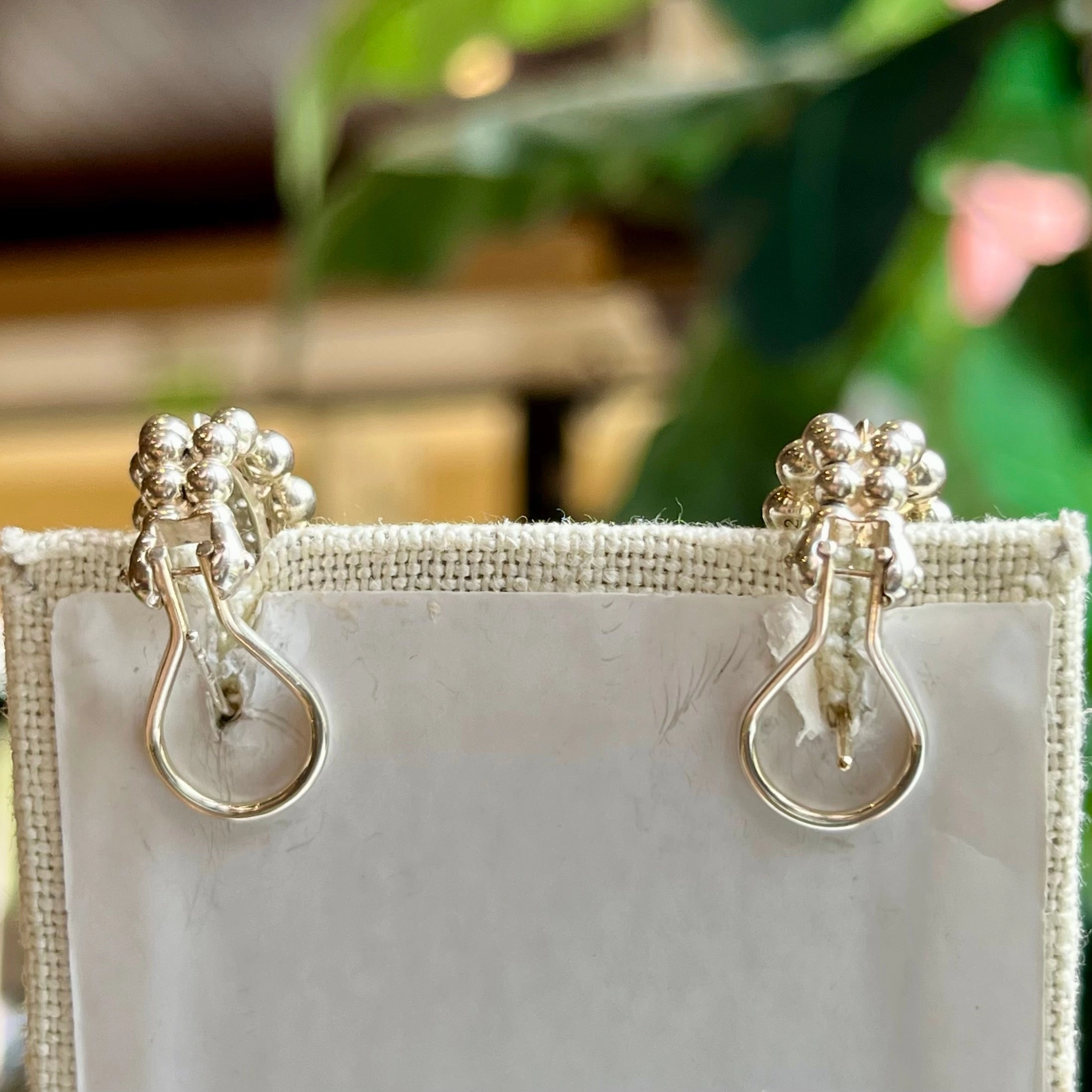 LAGOS Sterling Silver Signature Caviar Beaded Diamond Earrings