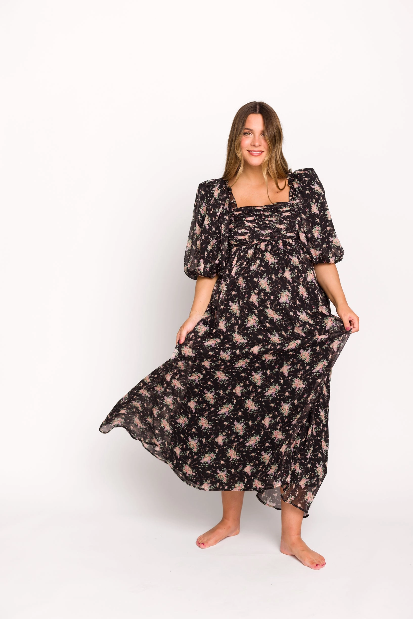Melody Maxi Dress in Black - Bump Friendly & Inclusive Sizing (S-3XL)