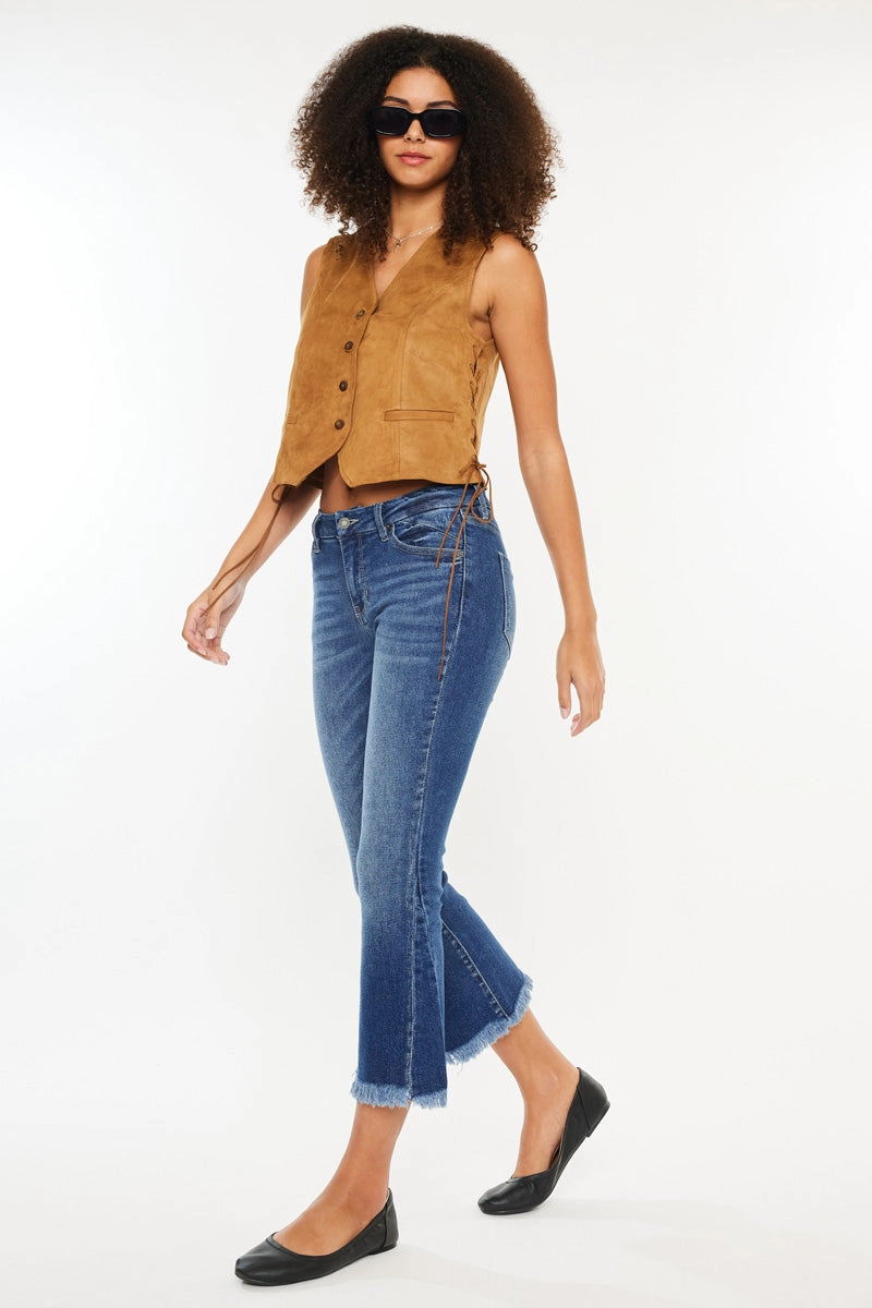 Merlie Mid Rise Cropped Flare Jeans