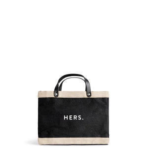 Petite Market Bag in Black with HERS.