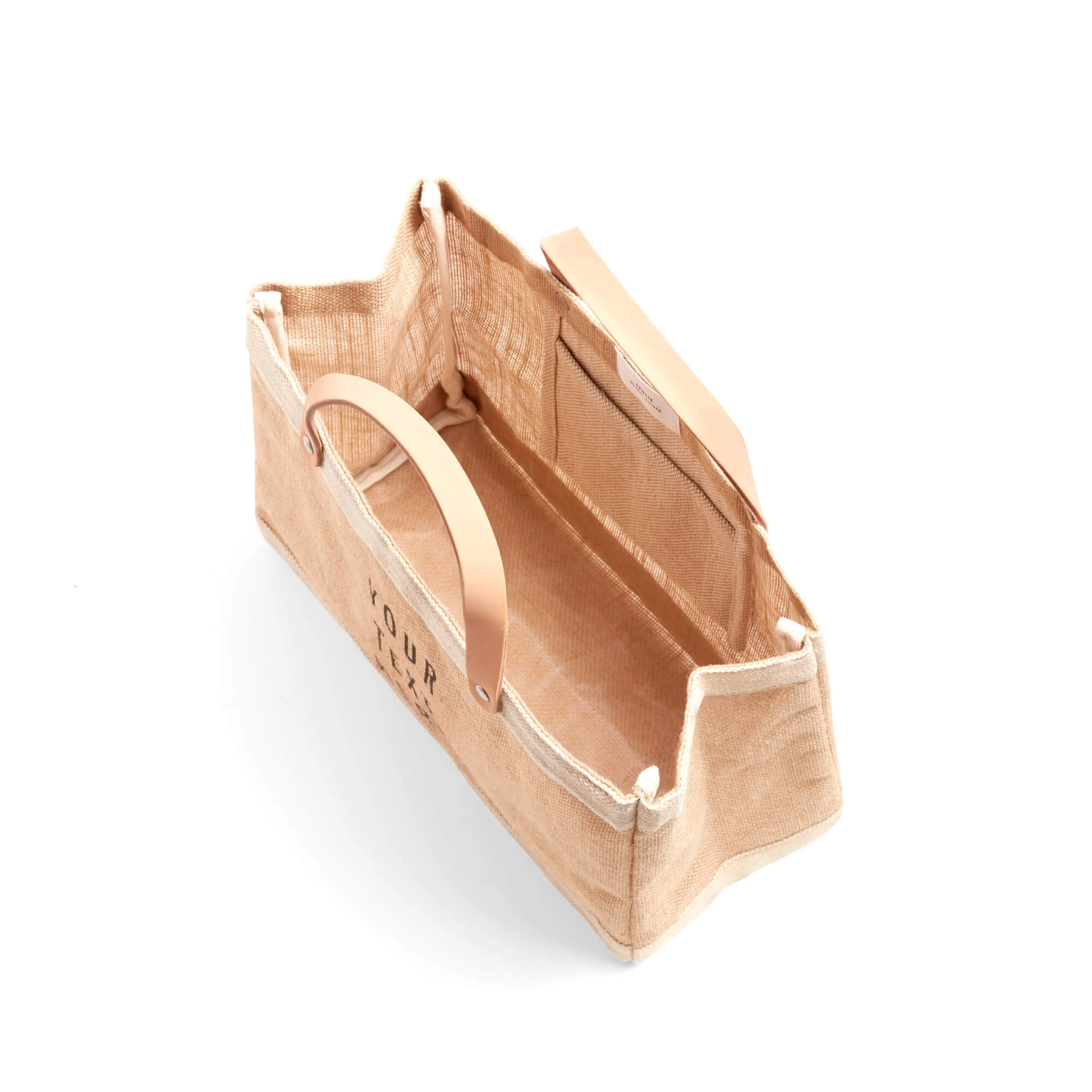 Petite Market Bag in Natural with BE WELL
