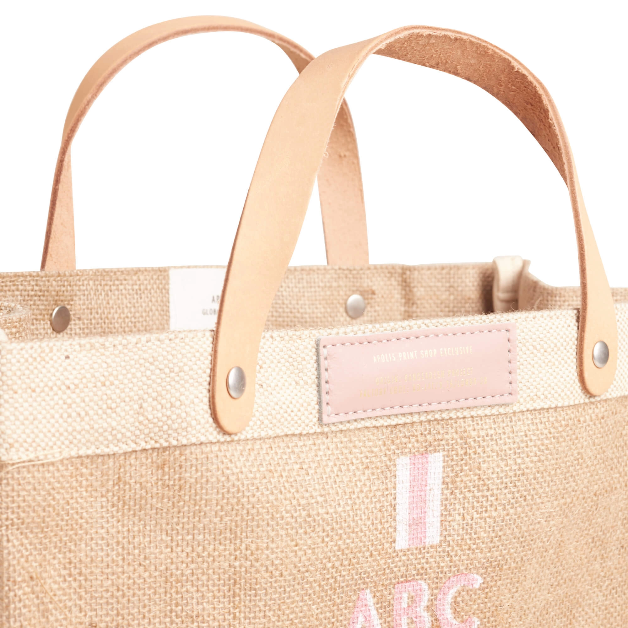 Petite Market Bag in Natural with Pink Striped Monogram