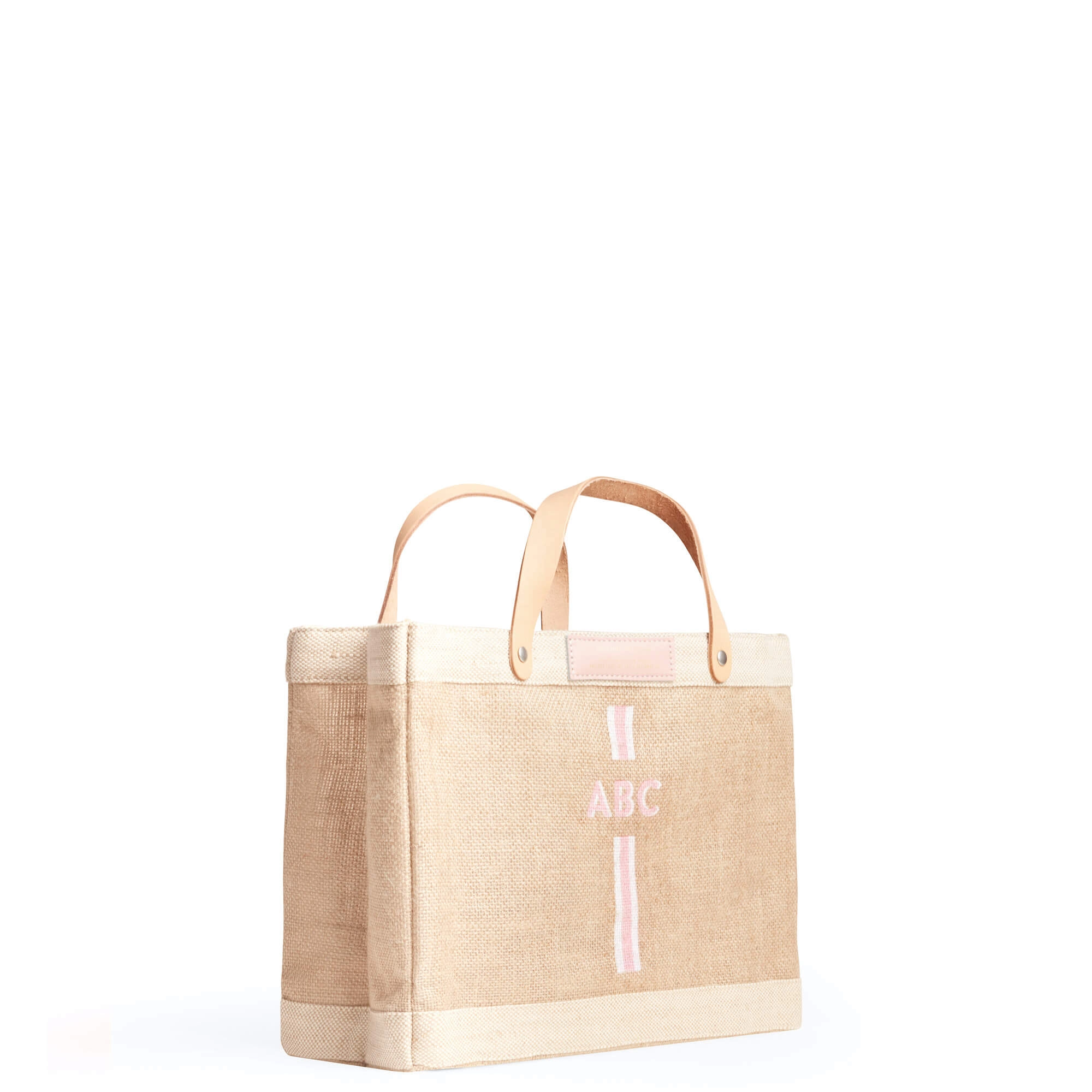 Petite Market Bag in Natural with Pink Striped Monogram