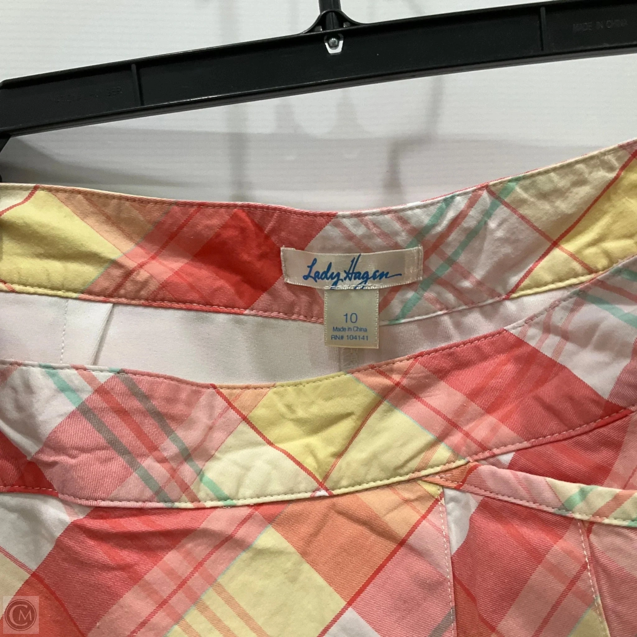 Skirt Mini & Short By Lady Hagen In Plaid Pattern, Size: 10