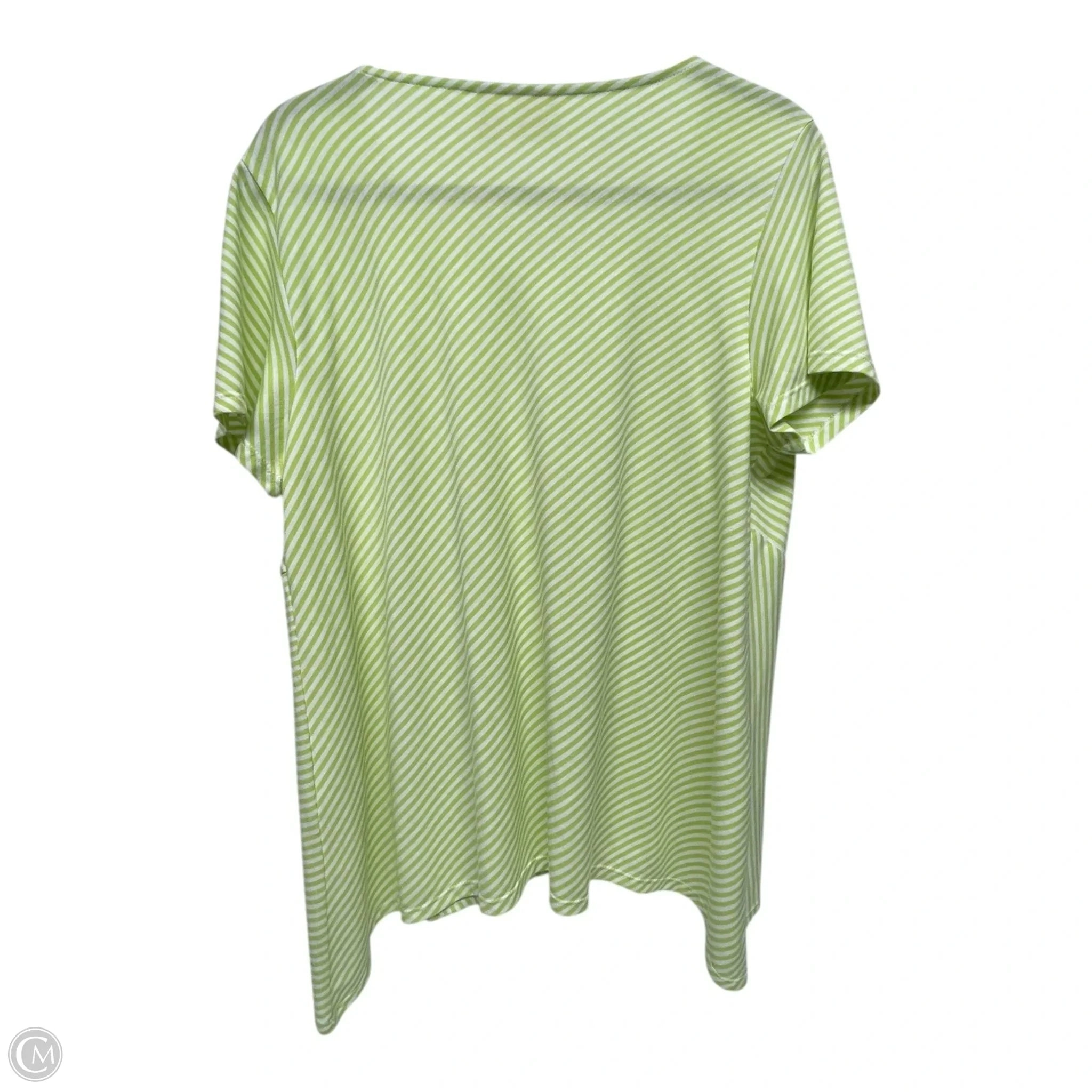Top Short Sleeve By Chicos In Striped Pattern, Size: L