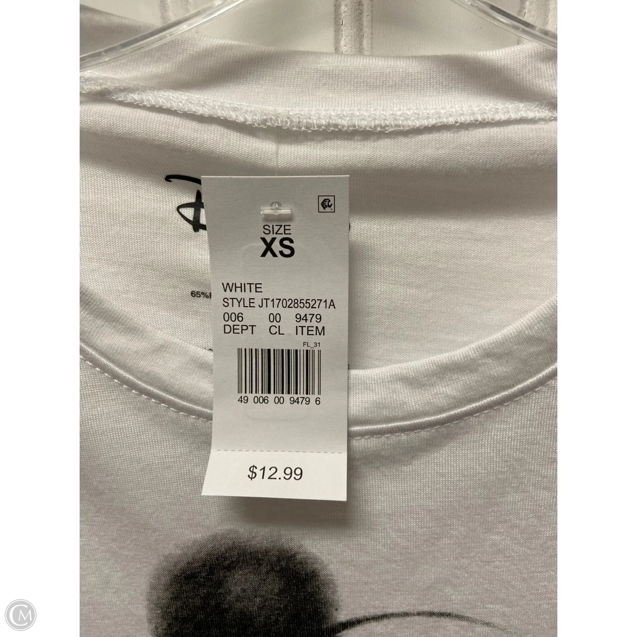 Top Short Sleeve By Disney Store In White, Size: Xs