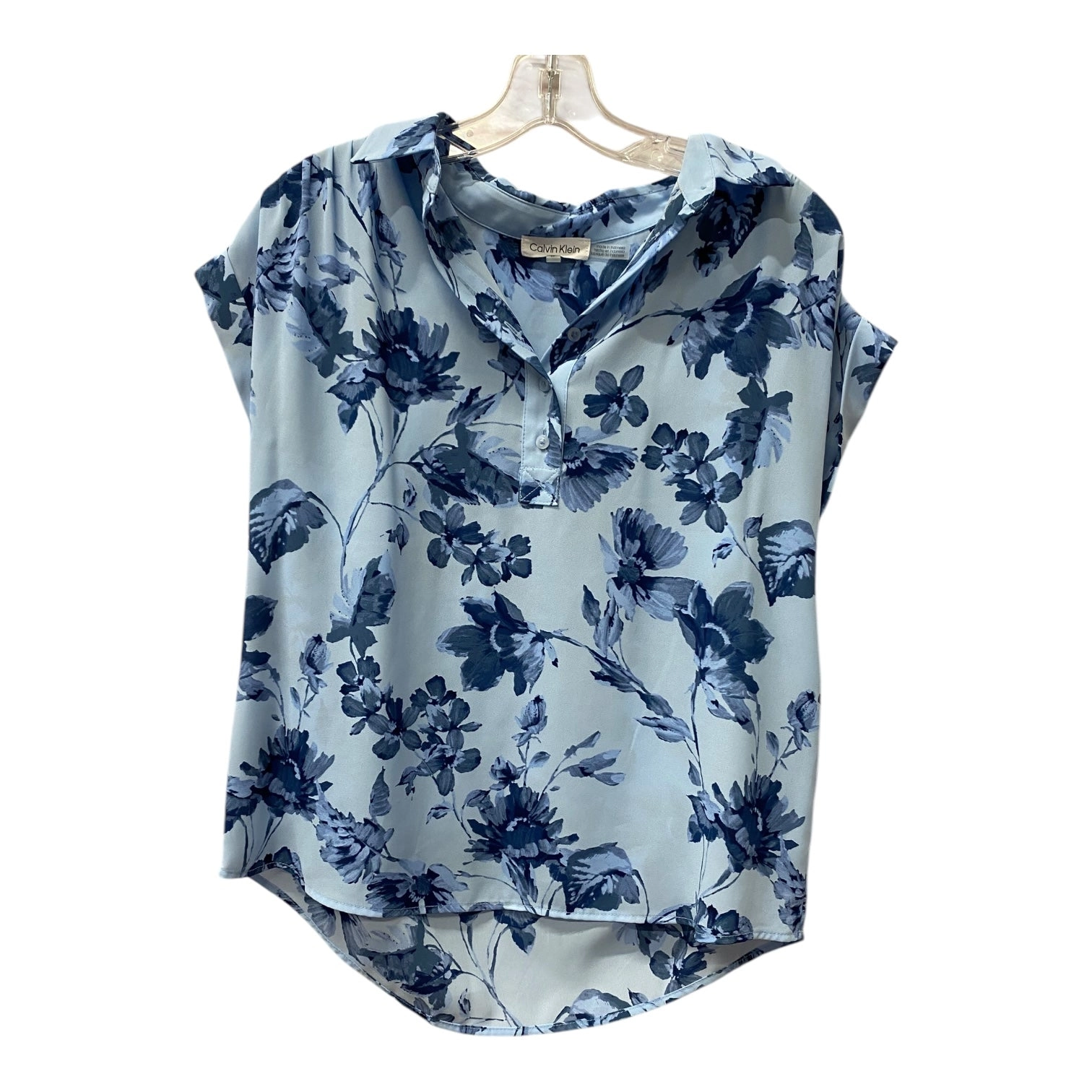 Top Ss By Calvin Klein In Blue, Size:Xs