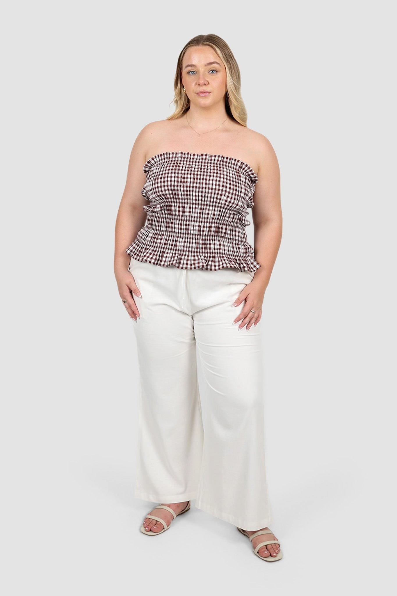 ZUBI TOP CHOC GINGHAM
